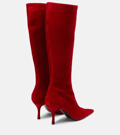 Magda Butrym Suede Knee-high Boots In Red
