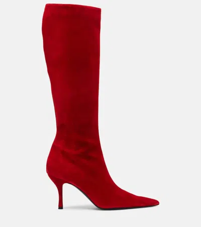 Magda Butrym Suede Knee-high Boots In Red