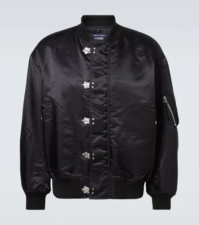 Comme Des Garçons Homme Deux Black Double Twill Bomber Jacket In Black