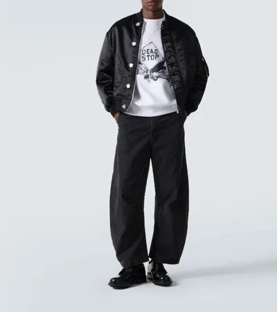 Comme Des Garçons Homme Deux Black Double Twill Bomber Jacket In Black