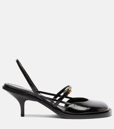 Dries Van Noten Slingback Sandals With Buckle And Kitten Heel In Black