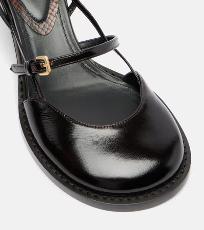 Dries Van Noten Slingback Sandals With Buckle And Kitten Heel In Black