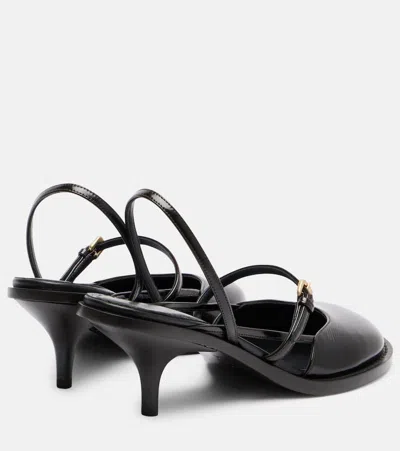 Dries Van Noten Slingback Sandals With Buckle And Kitten Heel In Black