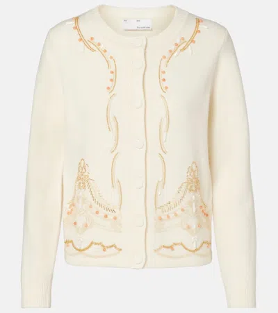 Xu Zhi Embellished Wool Cardigan In Neutral