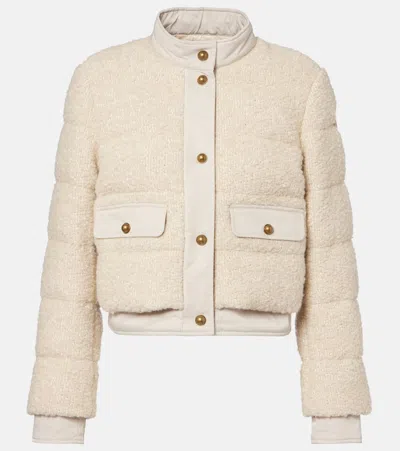 Moncler Button-down Bomber Jacket In Neutral