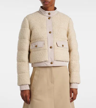 Moncler Button-down Bomber Jacket In Neutral