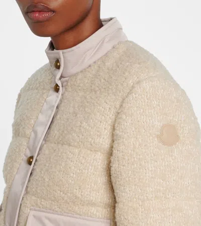 Moncler Button-down Bomber Jacket In Neutral