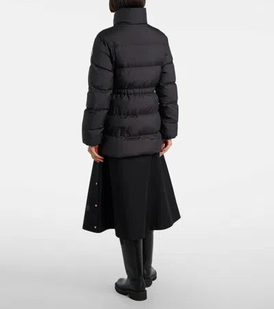 Moncler Down Jacket With Zip And Elastic Waist In Black