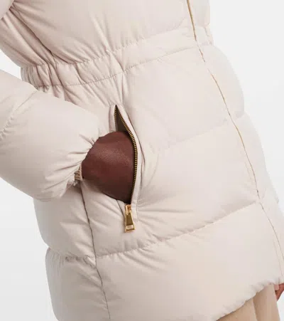 Moncler Womens Natural Brossette Quilted Shell-down Jacket In White
