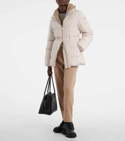 Moncler Womens Natural Brossette Quilted Shell-down Jacket In White