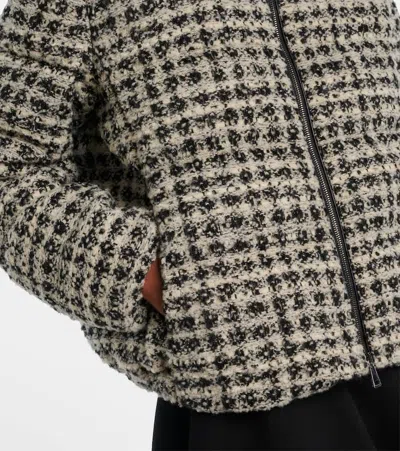 Moncler Andronne Checked Tweed Down Jacket In Gray