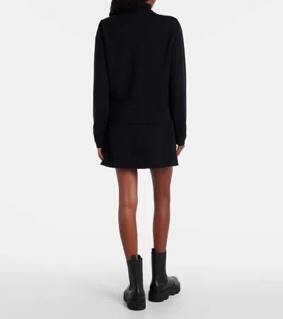 Moncler Wool And Quilted Shell Down Cardigan In Black