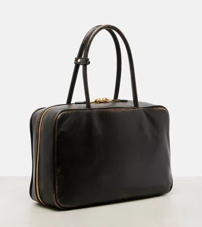 Miu Miu Black Bauletto Bag Zip Embossed Logo In Multi
