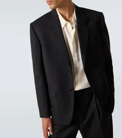 Saint Laurent Wool Single-breasted Jacket In Blue