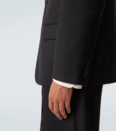 Saint Laurent Wool Single-breasted Jacket In Blue