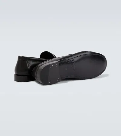 Saint Laurent Le Loafer Loafers In Polished Wrinkled Leather In Black