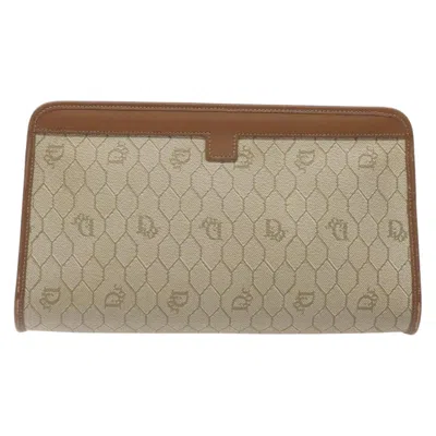 Pre-owned Dior Honeycomb Beige Canvas Clutch Bag ()