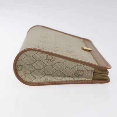 Pre-owned Dior Honeycomb Beige Canvas Clutch Bag ()