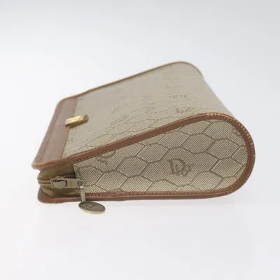 Pre-owned Dior Honeycomb Beige Canvas Clutch Bag ()