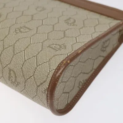 Pre-owned Dior Honeycomb Beige Canvas Clutch Bag ()
