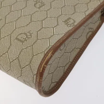 Pre-owned Dior Honeycomb Beige Canvas Clutch Bag ()