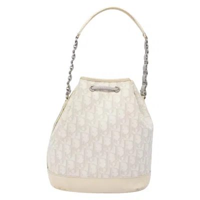 Pre-owned Dior Romantique White Canvas Shoulder Bag ()