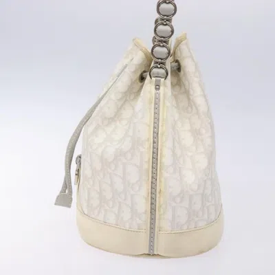 Pre-owned Dior Romantique White Canvas Shoulder Bag ()