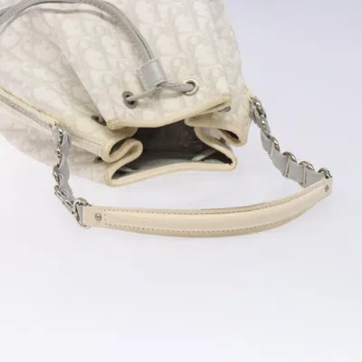 Pre-owned Dior Romantique White Canvas Shoulder Bag ()