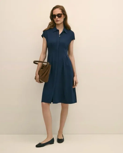 Brooks Brothers A-line Pleated Shirt Dress In Black