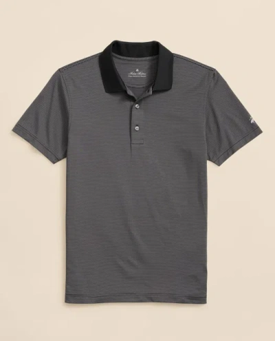 Brooks Brothers Performance Series Micro Stripe Jersey Polo Shirt In Black