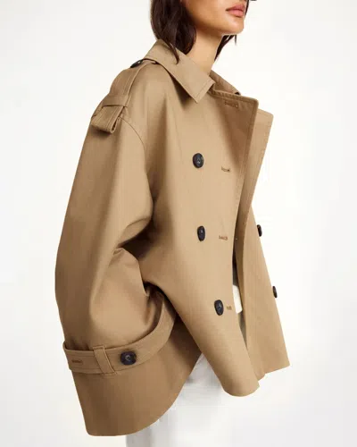 By Malene Birger Alisandra Cropped Organic Cotton Trench Coat In Neutral