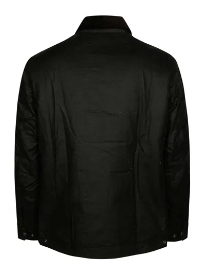 Barbour Weather-resistant Waxed Cotton Jacket With Corduroy Collar In Brown