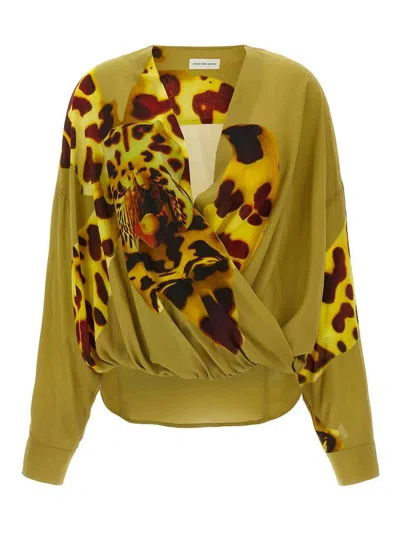 Dries Van Noten Orchid Print Blouse In Viscose In Multicolor