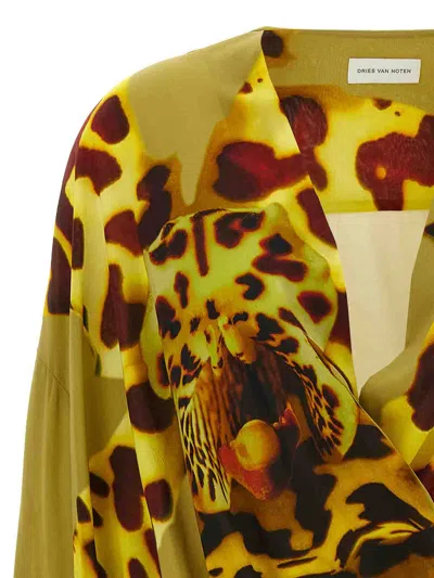 Dries Van Noten Orchid Print Blouse In Viscose In Multicolor