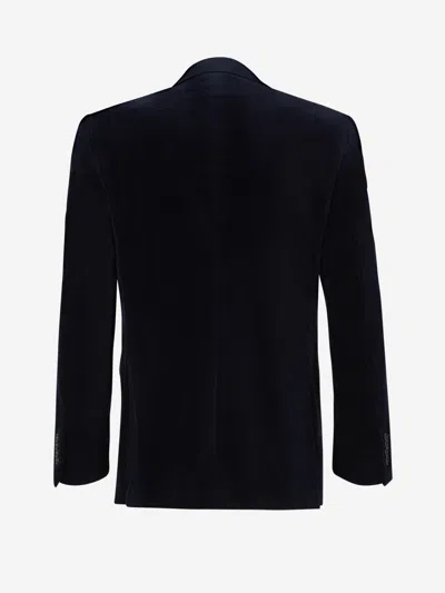 Canali Velvet Blazer In Black