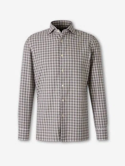 Luigi Borrelli Checked Button-down Shirt In Gray
