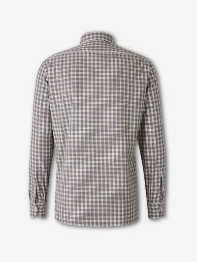 Luigi Borrelli Checked Button-down Shirt In Gray
