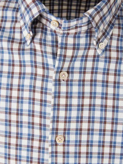 Luigi Borrelli Checked Long-sleeved Shirt In Blue