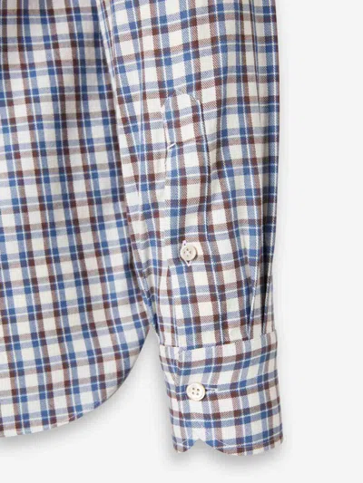 Luigi Borrelli Checked Long-sleeved Shirt In Blue