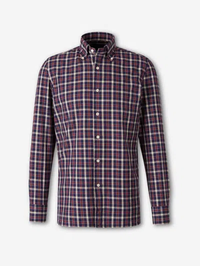 Luigi Borrelli Checked Button-down Shirt In Burgundy