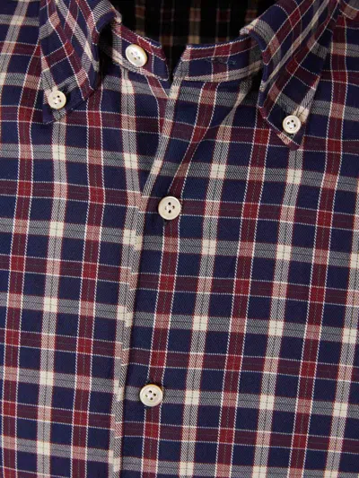 Luigi Borrelli Checked Button-down Shirt In Burgundy