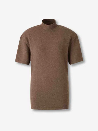 Jacquemus Womens Brown P La Maille Castagna High-neck Wool Top In Brown