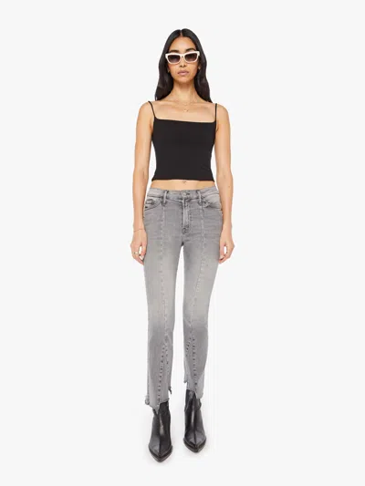 Mother The Insider Crop Pointy Fray Catch Me Outside Jeans In Gray