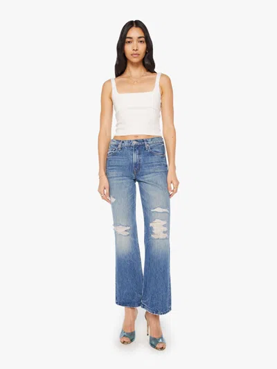 Mother Rambler Sneak Pants In Taking Care Of Business In Blue