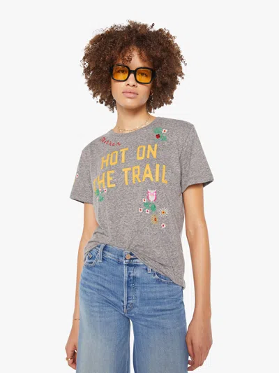 Mother Womens Hot On The Trail The Rowdy Embroidered Woven T-shirt In Gray
