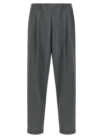 Magliano Pleated Elastic Waist Trousers With Back Pocket In Gray