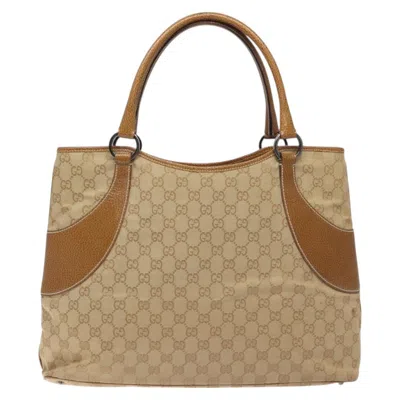Pre-owned Gucci Gg Canvas Beige Canvas Tote Bag ()