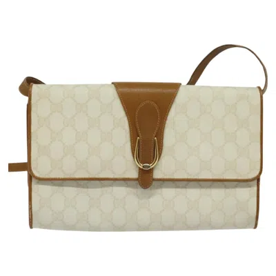 Pre-owned Gucci Gg Canvas White Canvas Shoulder Bag ()
