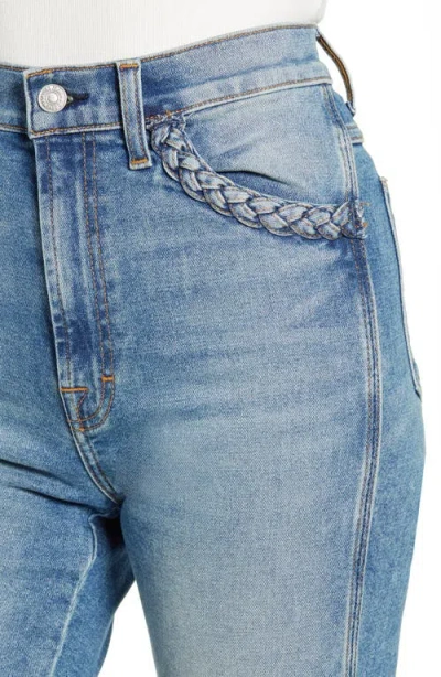 7 For All Mankind High Waist Cutouff Denim Bermuda Shorts In Multi