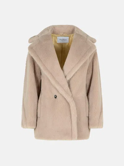 Max Mara Alpaca And Virgin Mauve Wool Jacket In Neutral